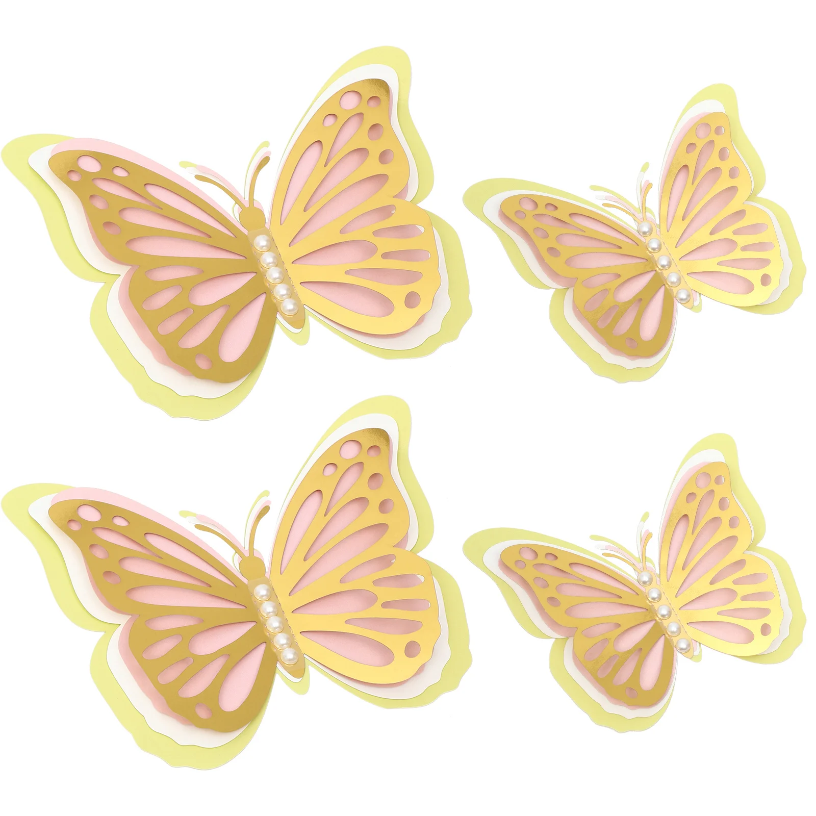 

4 Pcs Butterfly Wall Sticker Wedding Party Decorative 3D Butterflies Decals Bedroom Removable Mural Stickers