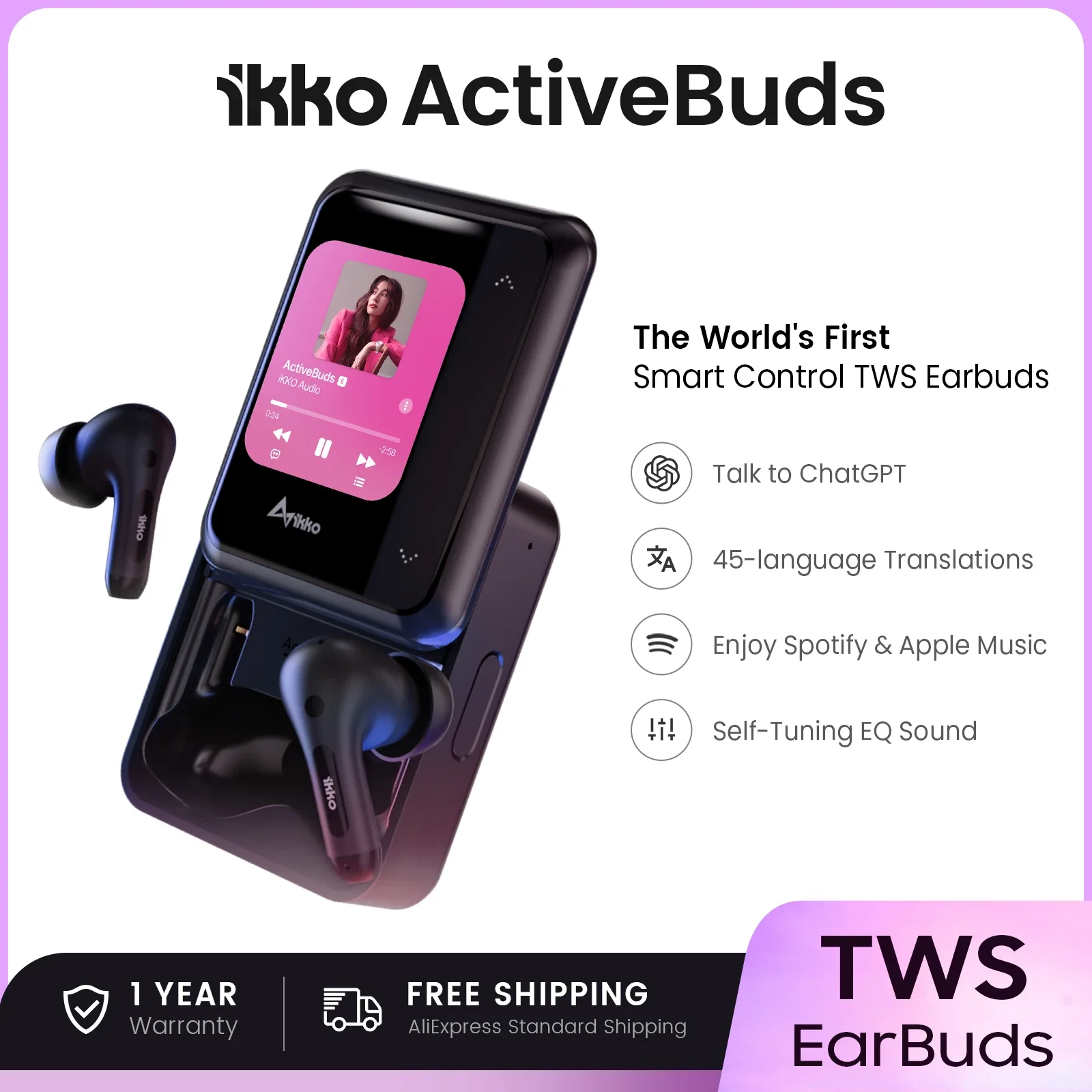 iKKO ActiveBuds Bluetooth-наушники Беспроводные наушники Первые в мире TWS со смарт-системой и