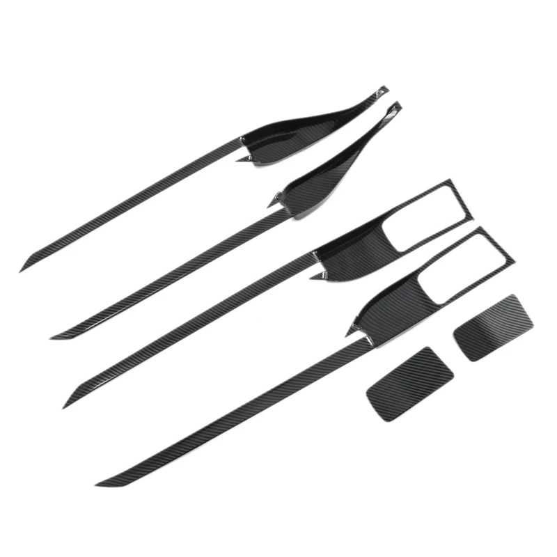 

6Pcs Car Inner Door Handle Trim Cover For Ford Mondeo Evos 2022 ABS Carbon Fiber Door Plate Decorative Styling Sticker