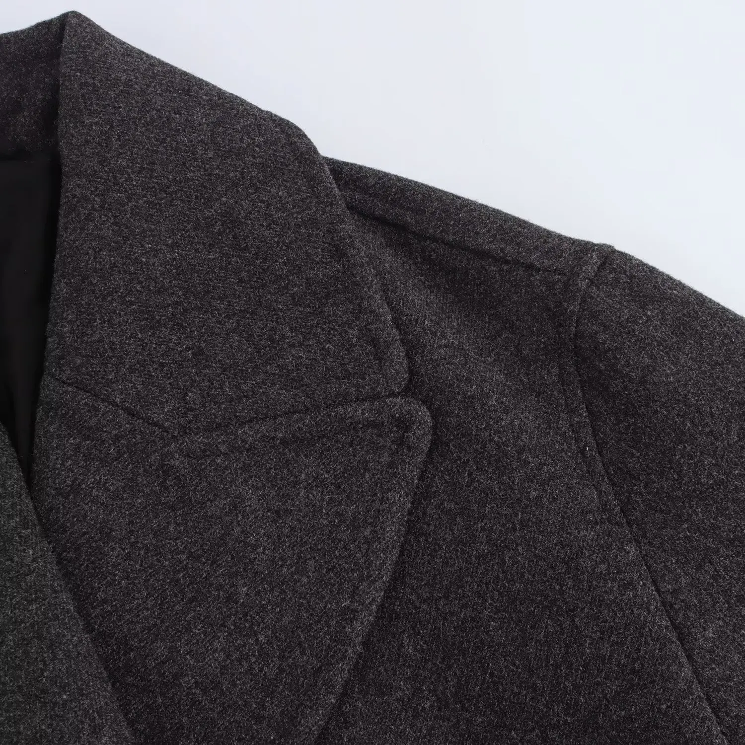 TRAFZA модное зимнее винтажное женское повседневное шерстяное пальто 2024 свободная