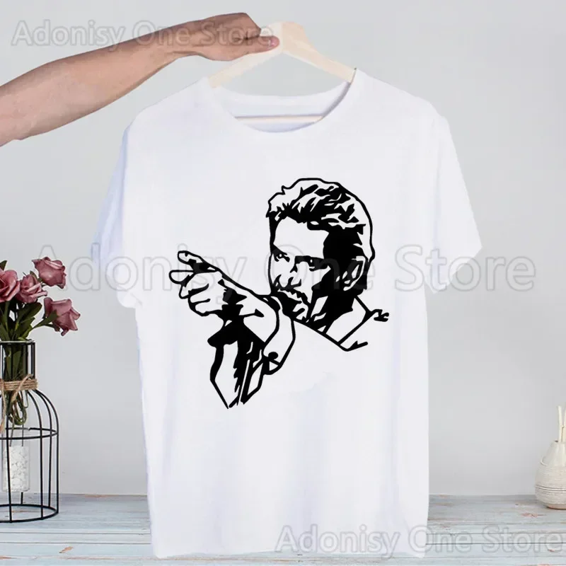 Фото Футболки Johnny Hallyday, летние мужские/женские футболки в стиле хип-хоп с забавным принтом, уличная одежда, футболка с короткими рукавами, топ №1