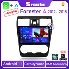 Автомагнитола Srnubi на Android 11 для Subaru Forester XV WRX 2012-2015, 2 Din, мультимедийный плеер для Carplay, GPS-навигация, стерео, DVD