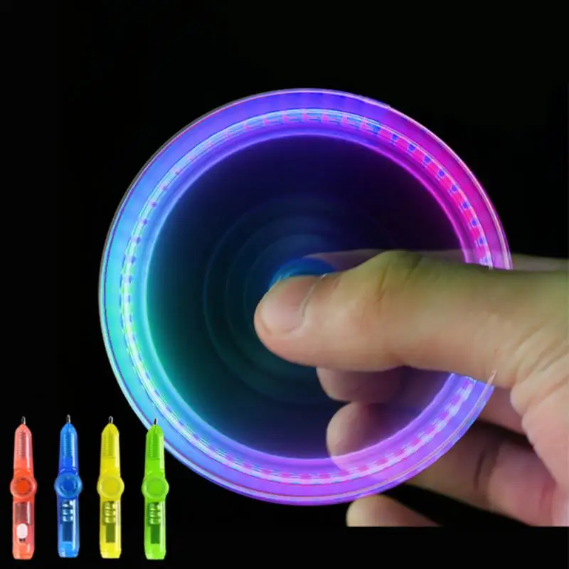 

Luminous Rotary Pen Fingertip Gyro Creative Rotating Spinner Toys Student Decompression Plastic Ball Point Pen Funny Small Gifts