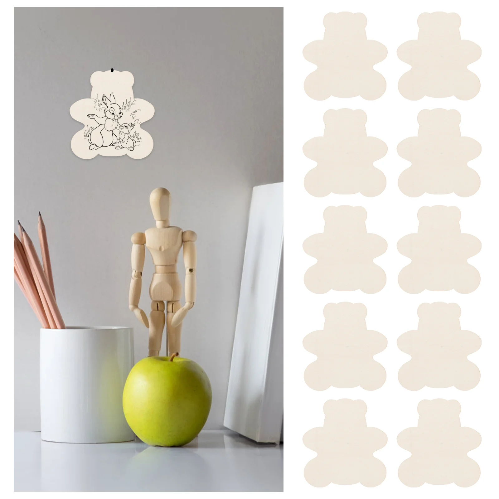 

Wood Craft Unfinished Wooden Cutouts Slices Diy Painting Animal Crafts Gift Tags Cutout Pieces Piece Unpainted Embryo White