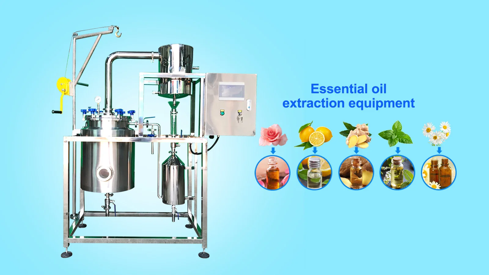 

50-3000L Vacuum Distillation Flowers Herb Roots Plants flower essential oil distiller extraction machine