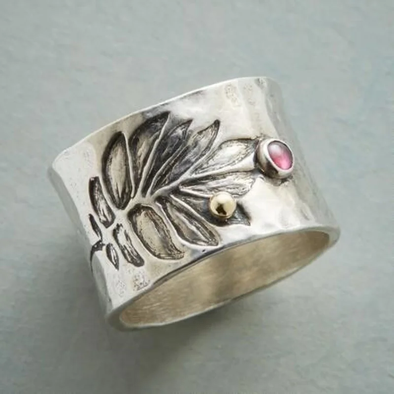 Новое модное повседневное кольцо унисекс роскошное ретро-кольцо в форме листьев