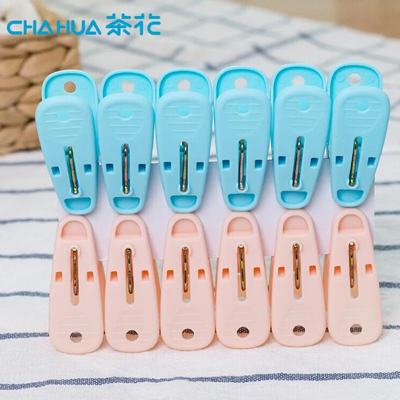 

CHAHUA Clothes Hanger Clip Plastic Clotheslinger Fixed Sock Clip Clothes Clip Bed Sheet Windproof Quilt Clip Set Of 12 Pieces