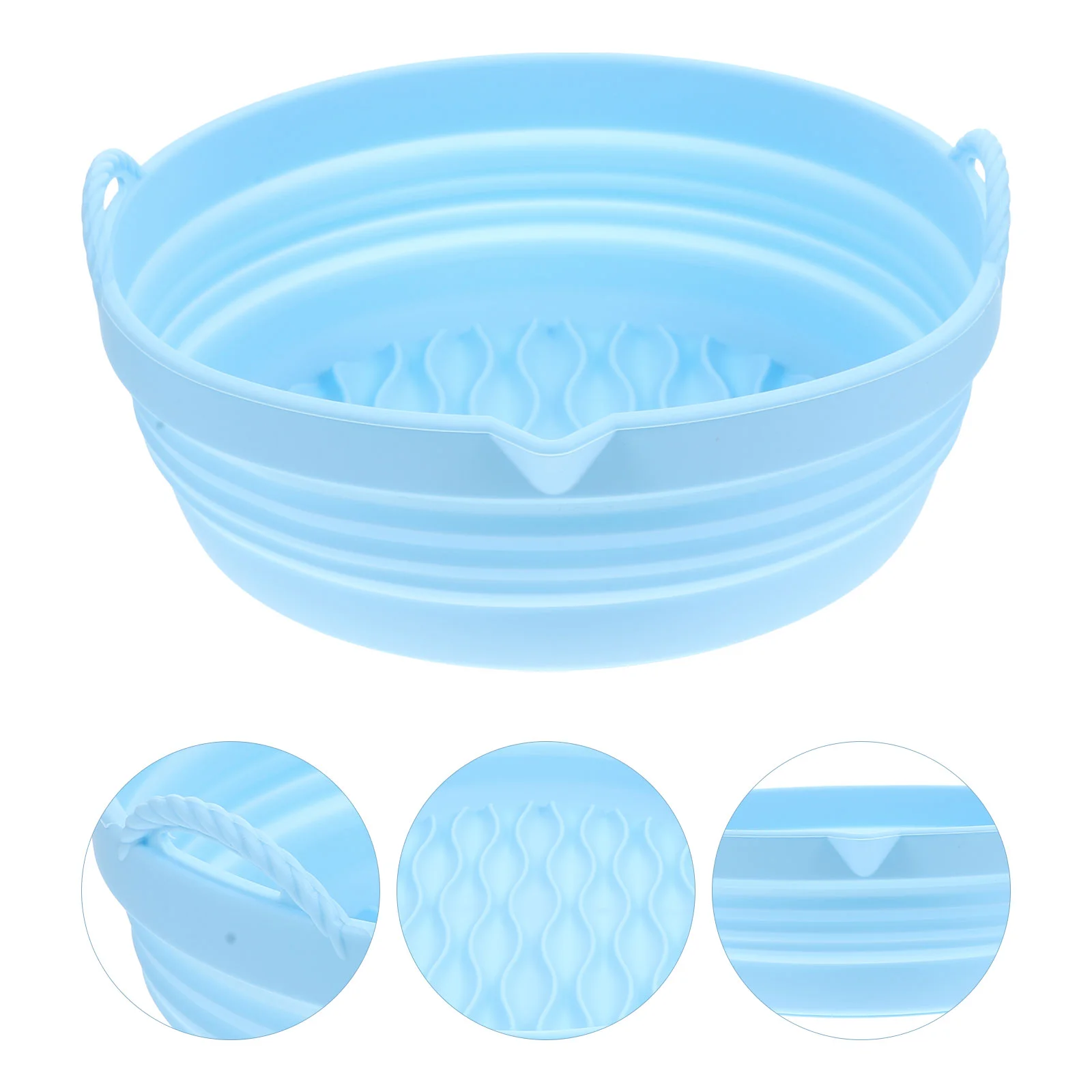 

Air Fryer Pan Silicone Bakeware Reusable Air Fryer Basket Round Air Fryer Silicone Pad Silica Gel Air Fryer Grill Pan