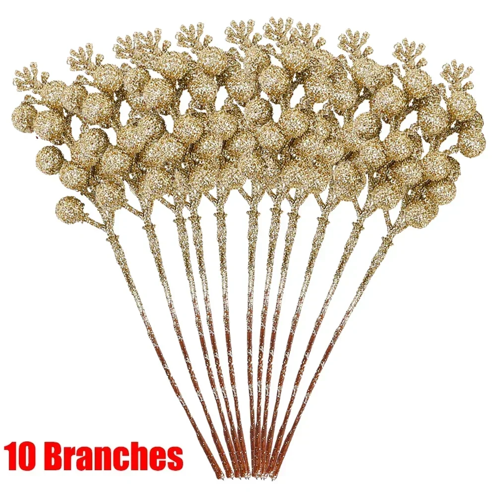 Искусственные ягоды золотого цвета