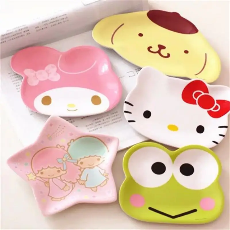 

Sanrioed Anime My Melody Hellokittys Kid Cartoon Bowl Dishes Lunch Box Kid Infant Cute Rice Bowl Pet Snack Plate Tableware