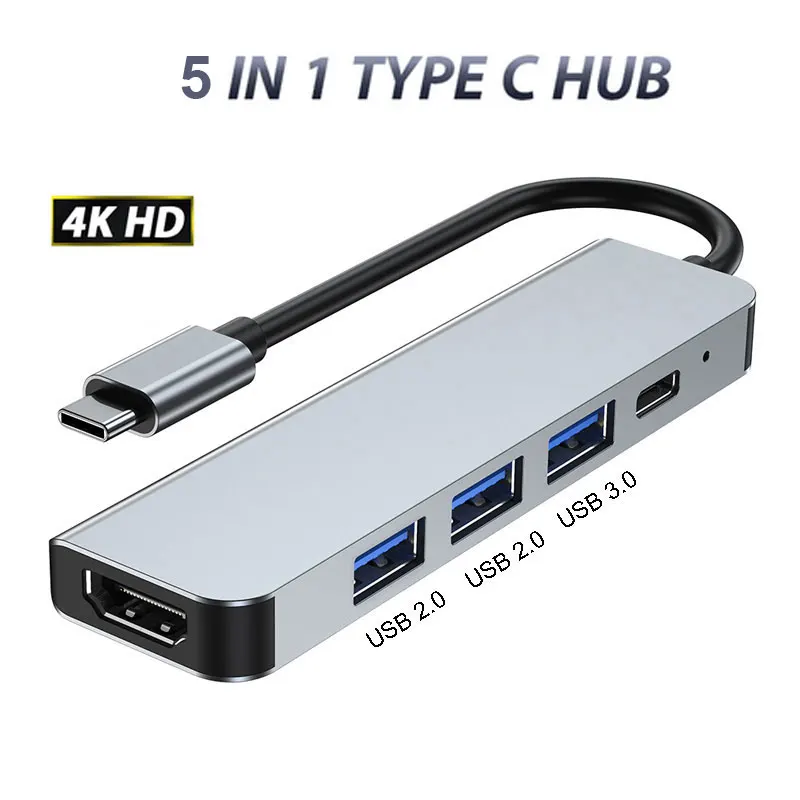 OTG USB C Hub to 4k HDMI-совместимый Hub3.0 USB-C PD адаптер для зарядки Macbook Air/Pro M2 Laptop 2023