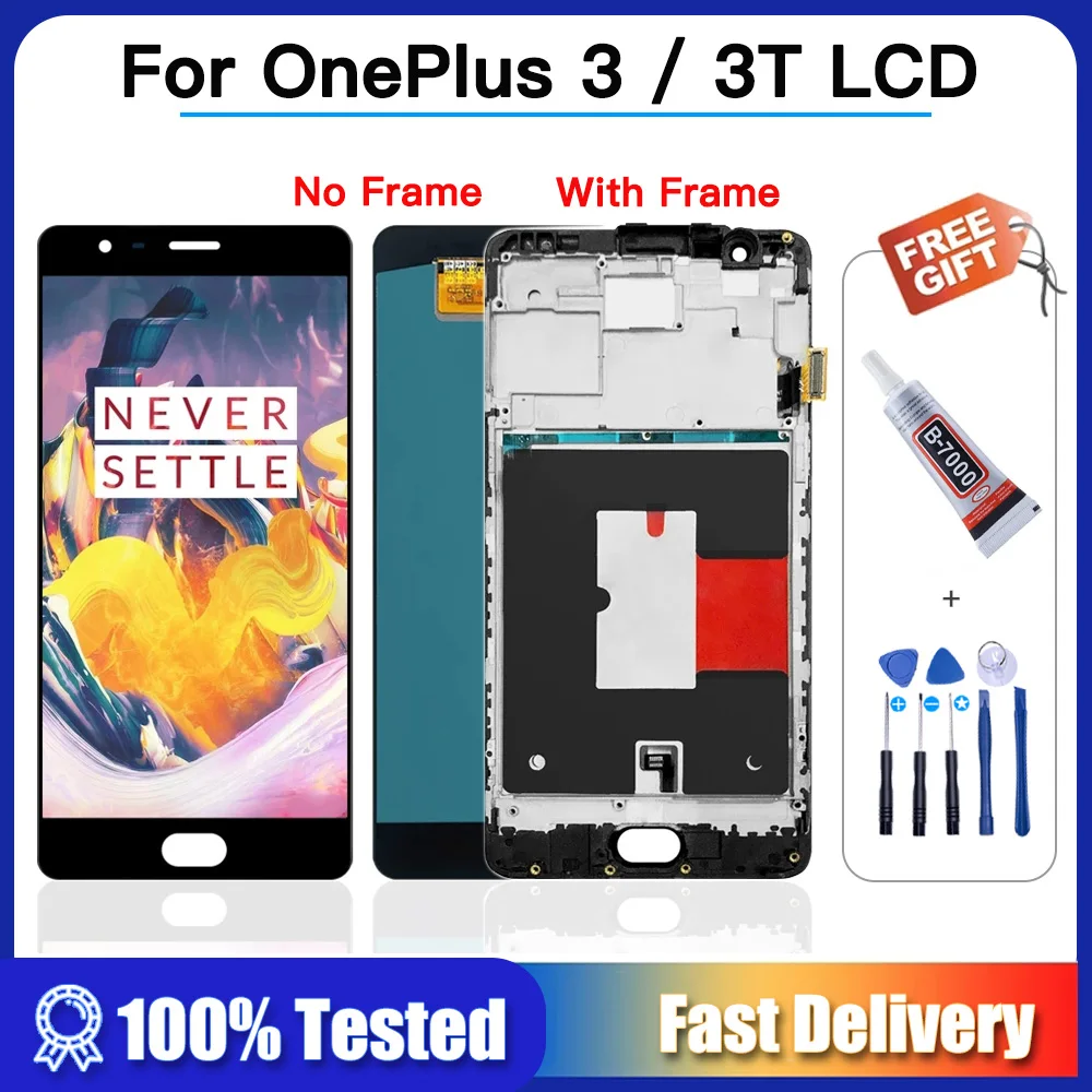

Супер OLED-экран 5,5 дюйма для OnePlus 3, ЖК-дисплей A3010 кодирующий преобразователь сенсорного экрана в сборе, экран с дигитайзером в сборе, замена д...