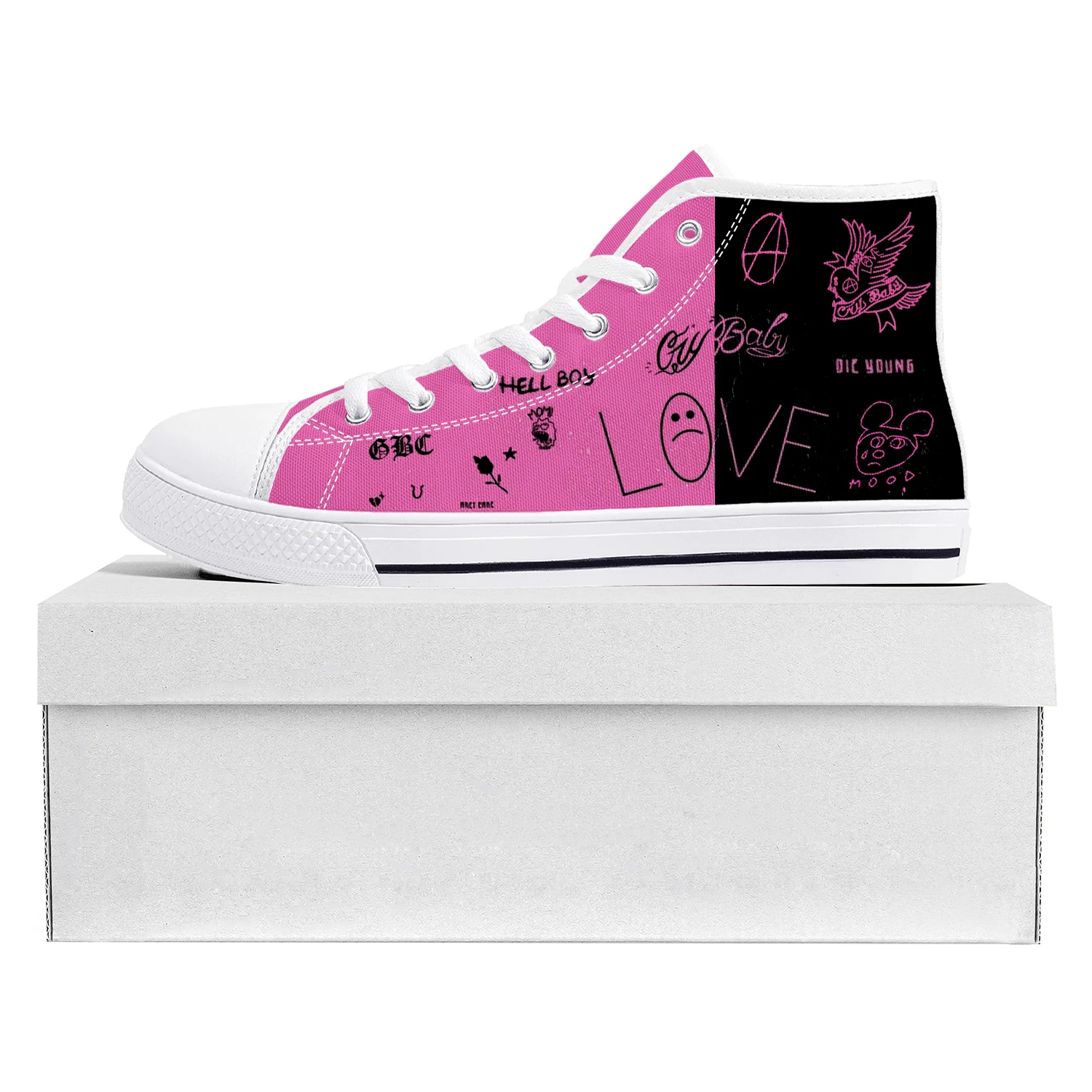 Hot Hip Hop Rapper Lil Peep High Top High Quality Sneakers Mens Womens Teenager Canvas Sneaker Casual Couple Shoes Custom Shoe