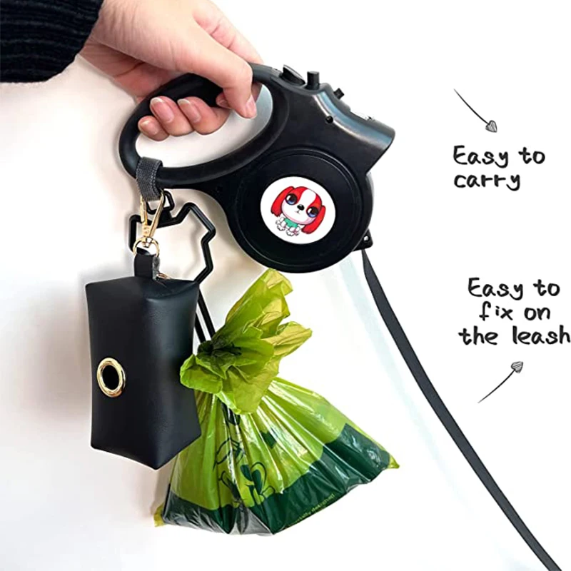 

Durable Zipper Dog Dispenser Waste Bag Holder Pet Poop Pick Up Bags Large Capacity Garbage Organizer with Clip for Hike Walk Run