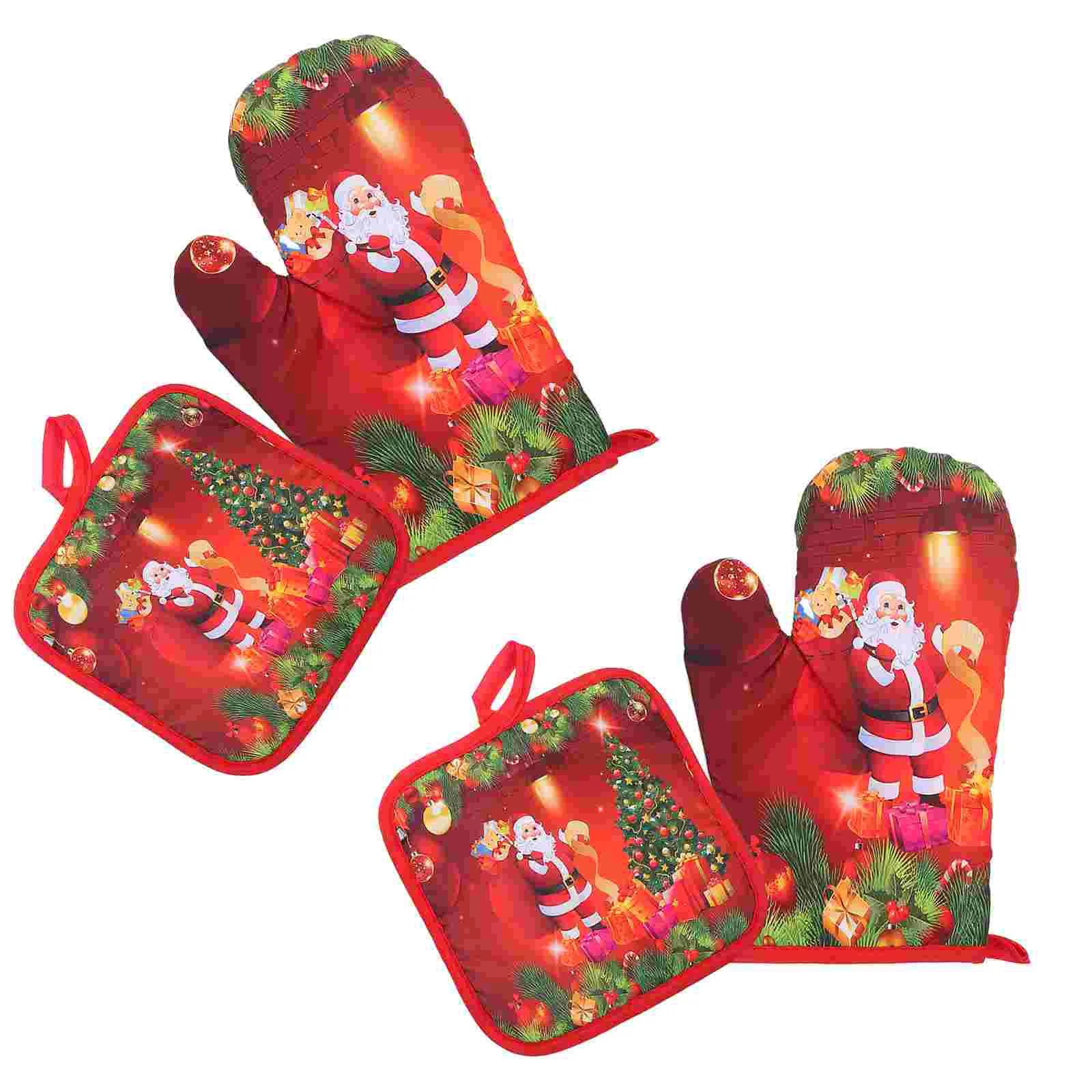 

Oven Mitts Potfor Holders Kitchen Holder Christmas Heat Resistant Cooking Mitt Holiday Hot Cotton Set Mittens Sets Glovesglove