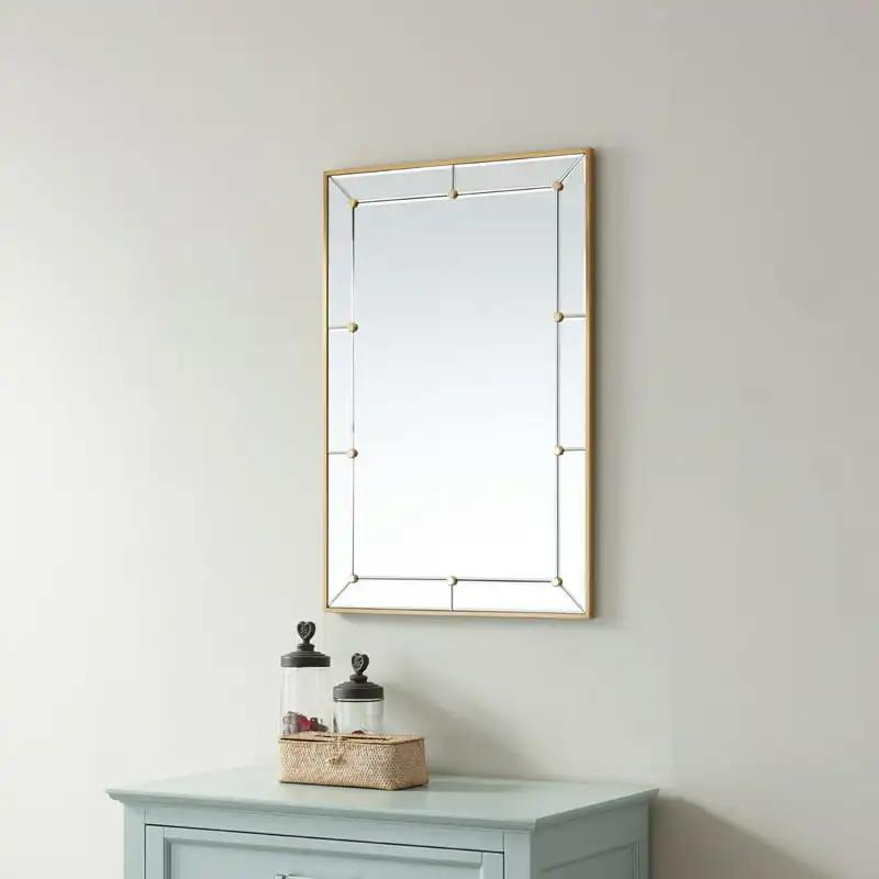 

Gorgeous 24" Brushed Gold Rectangle Vanity Wall Mirror for Your Bathroom Decor