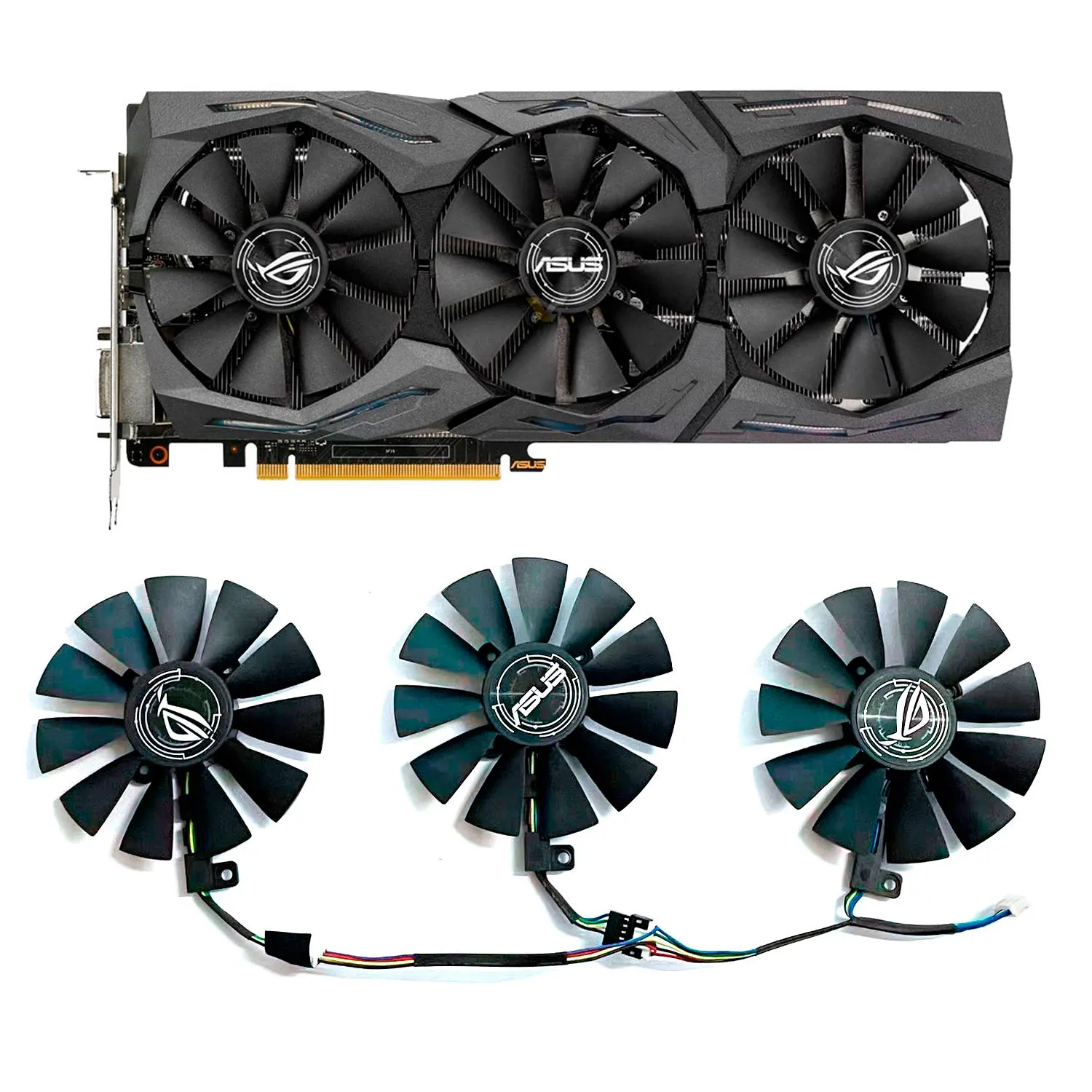 Фото Оригинальный FDC10U12S9-C GTX1080 кулер для графической карты ASUS Strix GTX1060 OC 1080 1070 1080Ti RX 480 кулер вентилятора №1