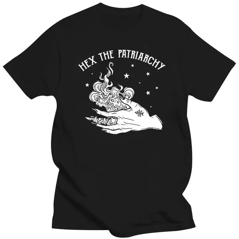 Mens Clothing  Hex The Patriarchy Feminist Witch Feminist Unisex Black T-Shirt S-3Xl Cotton Customize Tee Shirt