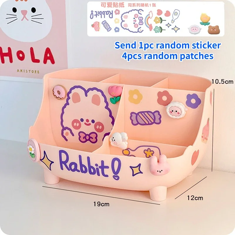 

Kawaii Настольный держатель для ручек большой емкости милый ящик для хранения канцелярских принадлежностей креативный мультяшный держатель для карандашей Ins Настольный органайзер для девочек