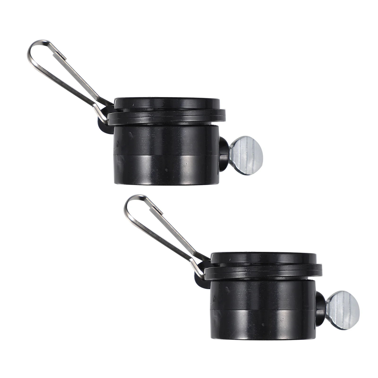 

2 Pcs Flag Holder Ring Snap Kit Mounting Clip Pole Component Fasteners Flog Parts Plastic