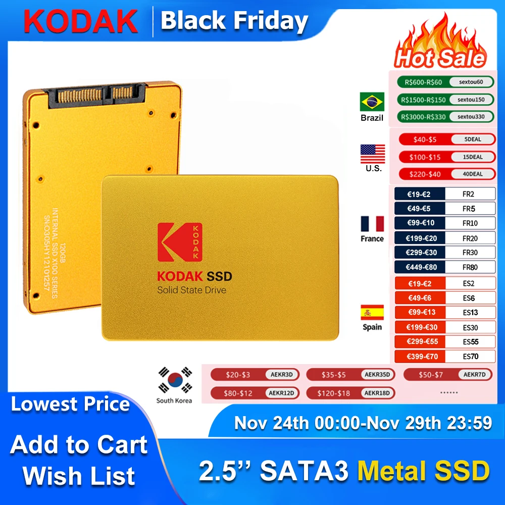 Металлический твердотельный накопитель KODAK SSD 120 ГБ 480 ГБ 960 ГБ ...