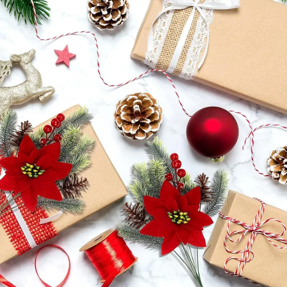 2 шт. искусственные растения рождественский декор искусственная ветка сосны с