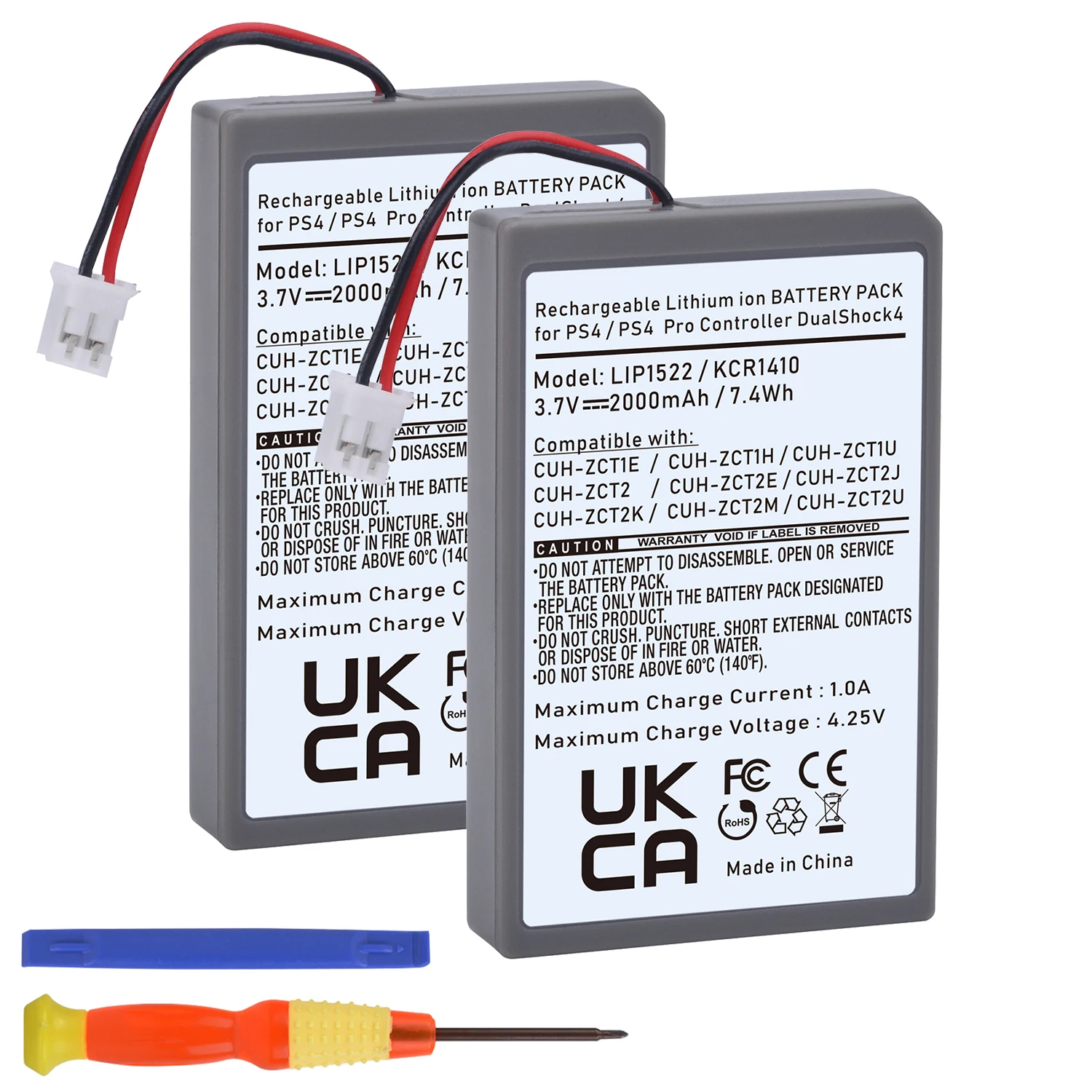 Аккумулятор для контроллера Sony Playstation 4 PS4 Pro/Slim Dualshock4, 2000 мАч