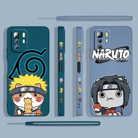 cute anime naruto for xiaomi redmi note 11 11s 10 10s 9 9s 9t 8 8t 7 5 pro 4g 5g liquid left rope phone case cover capa cover