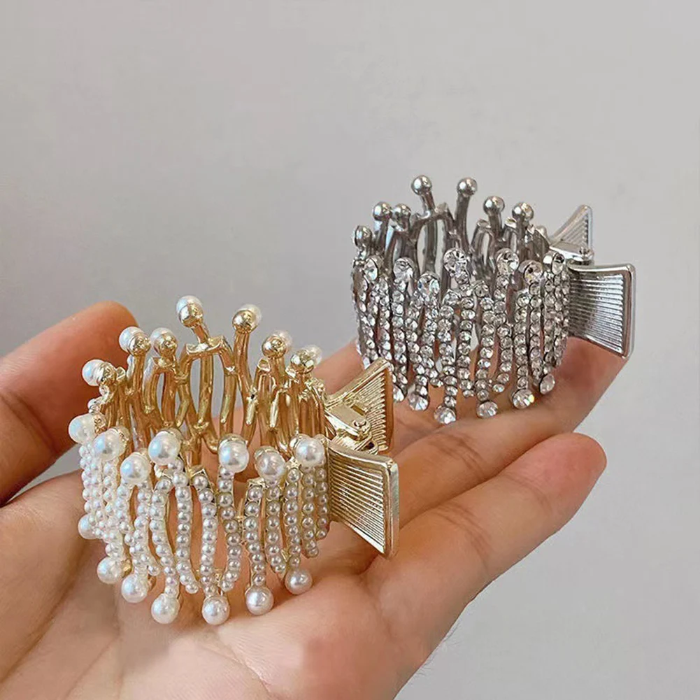 

1PCS Women Rhinestone Hair Claw Horsetail Buckle Hair Clip Hair Accessories Hairpins Female Girl Ponytail Hair Grip Headwear