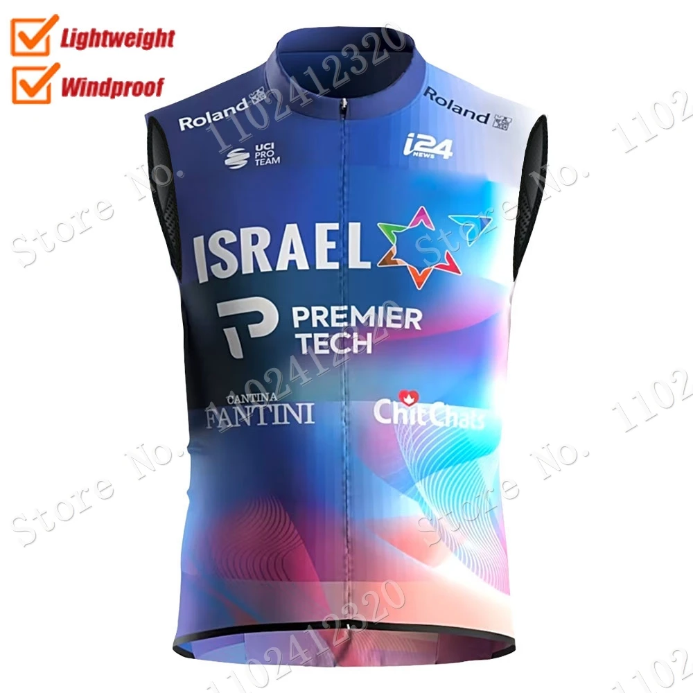 

2023 Israel Start Up Nation Wind Vest Retro Cycling Jersey Sleeveless Windproof Lightweight Wind Vest MTB Maillot Ropa Ciclismo