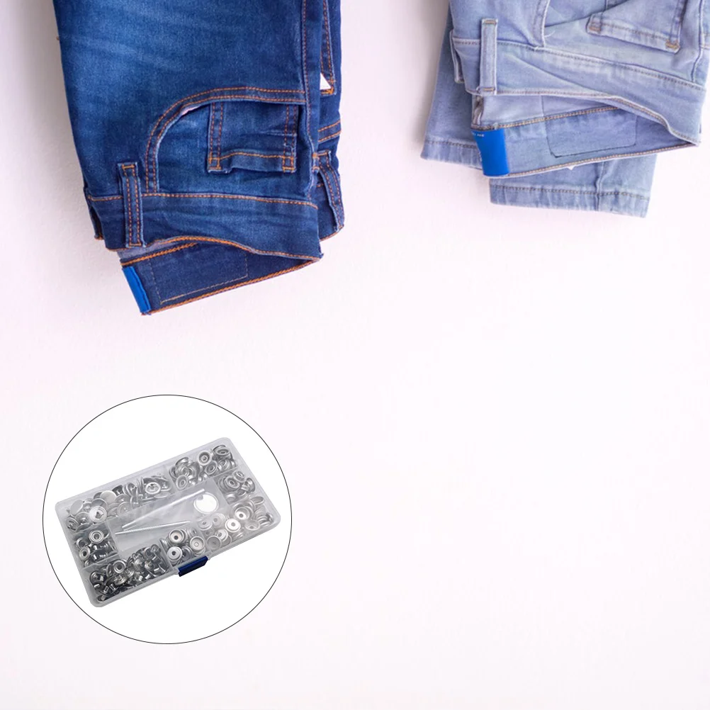 

Snap Press Metal Fastener Buttonbuttons Sewing Studs Jean Fasteners Snaps Clothing Jeans Tack Replacement Silver Fabric