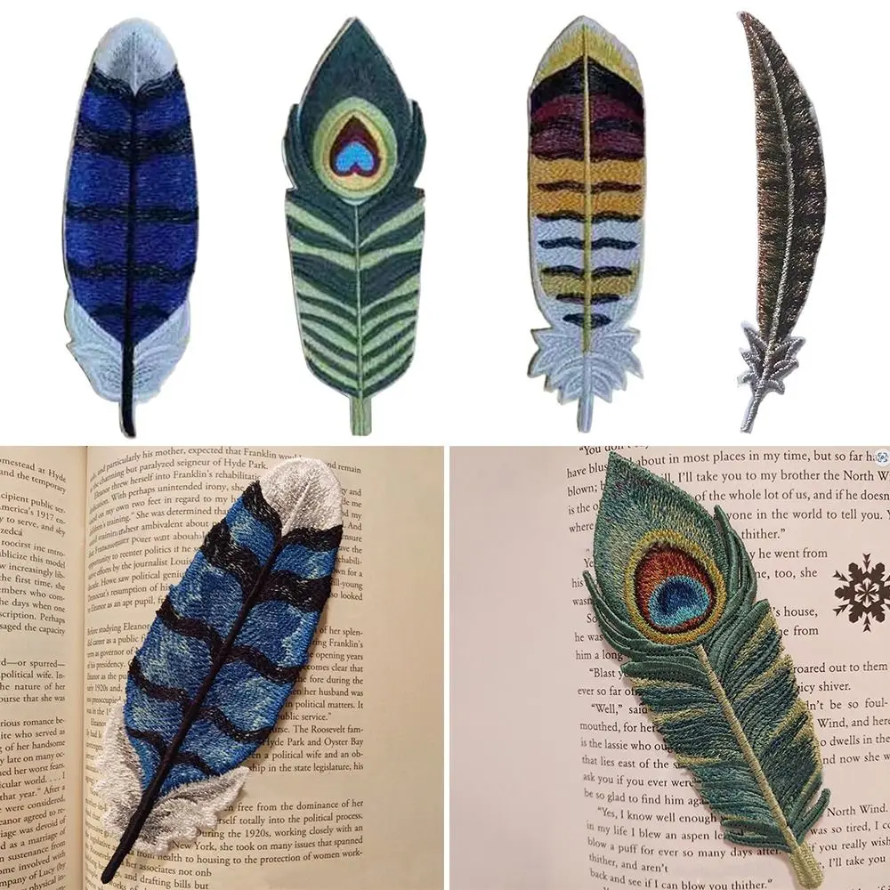 

For Reading Lovers Gifts For Reader Hand Embroidered Bookmark Bookmarks Hand Stitched Felt Bookmark Feather Bookmark