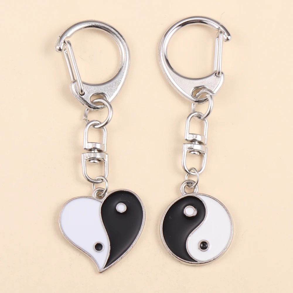 2 шт. креативные эмалированные наборы брелоков Инь-Янь тайчи для женщин и мужчин