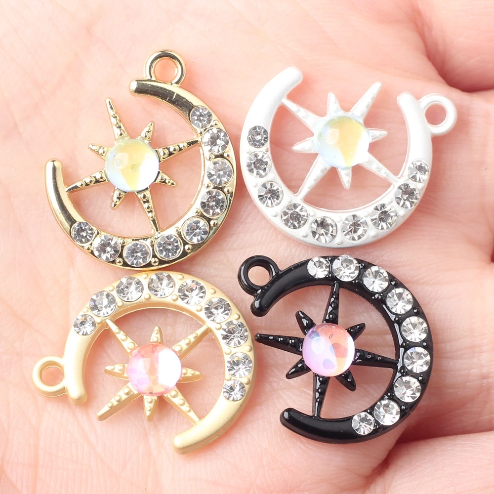 Подвески из цинкового сплава с инкрустированными кристаллами и жемчугом