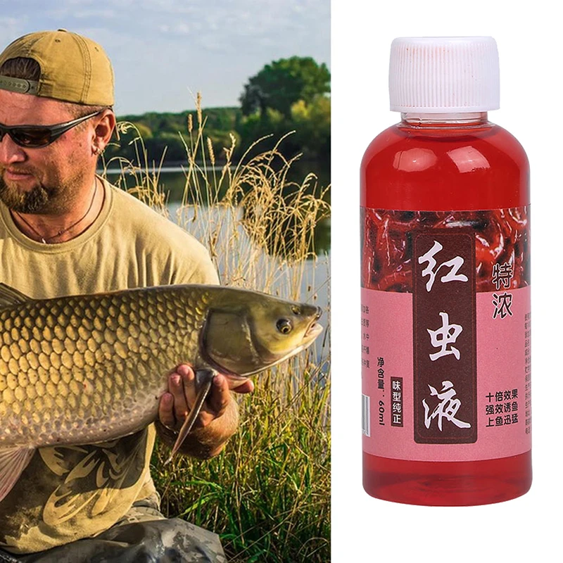 

Fish Bait Additive 60ml Concentrated Red Worm Liquid High Concentration Fish Bait Attractant Tackle Food for Trout Cod Carp Bass