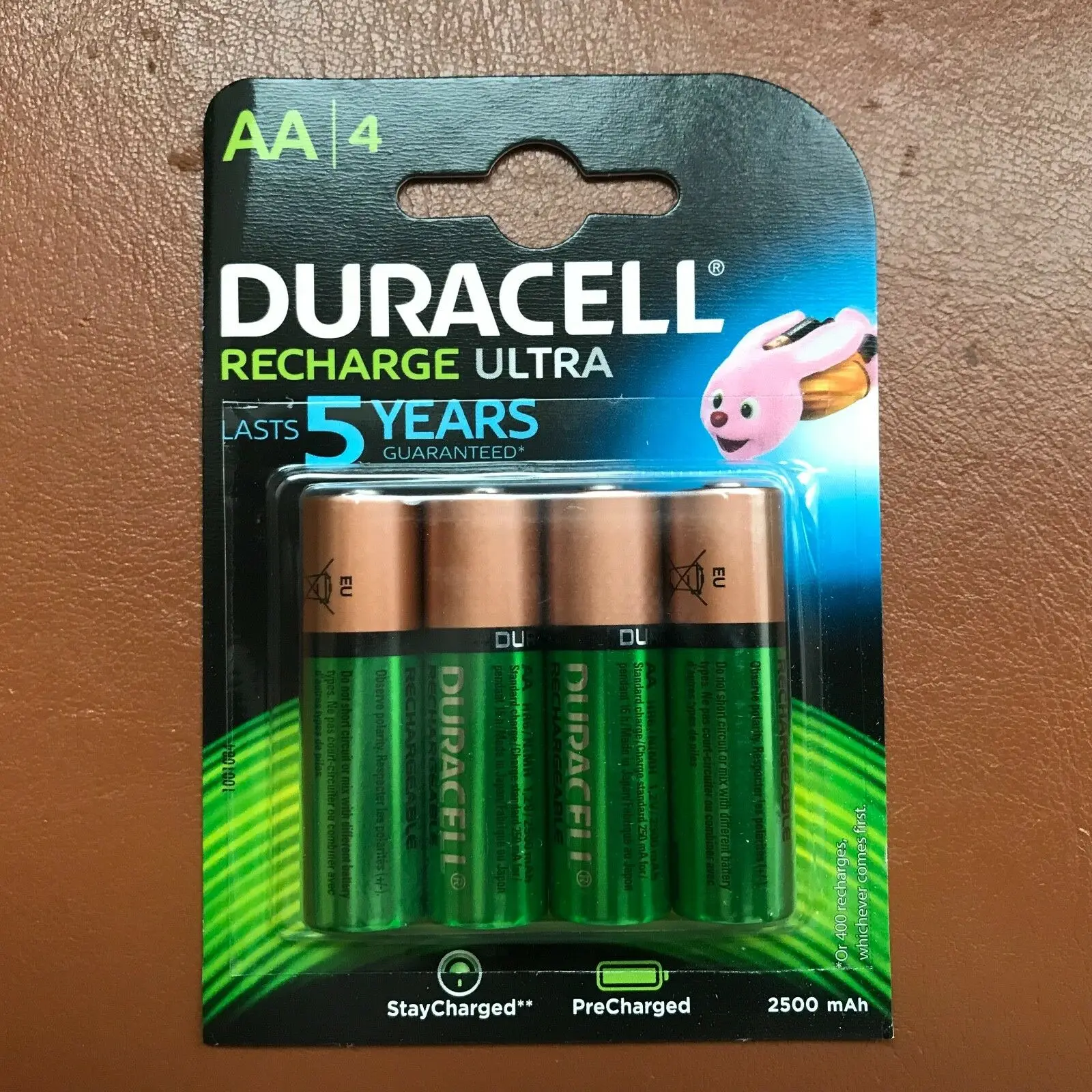 

4 x Duracell AA 2500 mAh Rechargeable ultra Batteries NiMH HR6 NEW Duralock