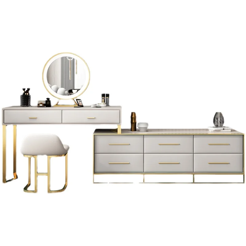 Столик для макияжа прикроватный столик комод Lareg со стеклянной столешницей