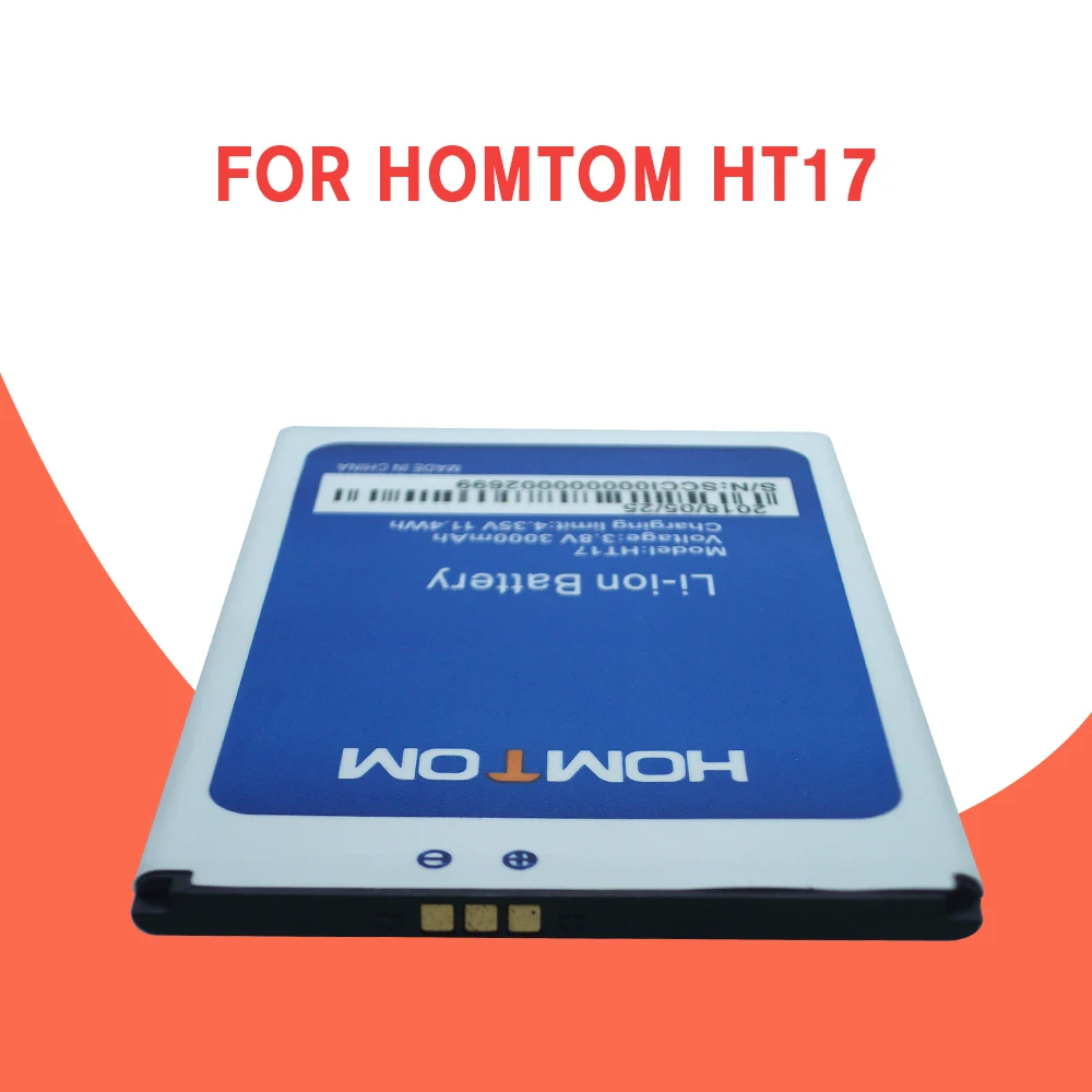 

Аккумулятор HT17 HOMTOM, 100% оригинальный, резервный аккумулятор большой емкости 3000 мА · ч для смартфона HOMTOM HT17 Pro