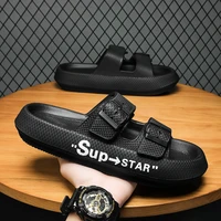 2022 summer new mens slippers outdoor wear non slip thick soles indoor home sandals flip flops for men