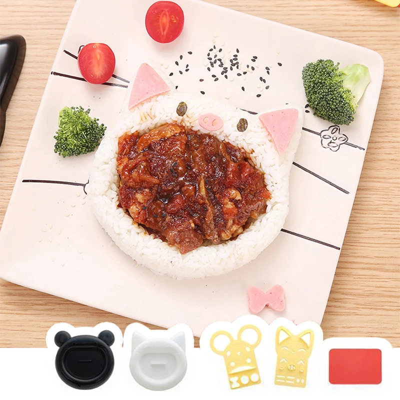 

5 Pack Cute Cartoon Kids Bento Sushi Nori Rice Mould Decorating Knife Bento Machine Sandwich DIY Tools Kitchen Accessories