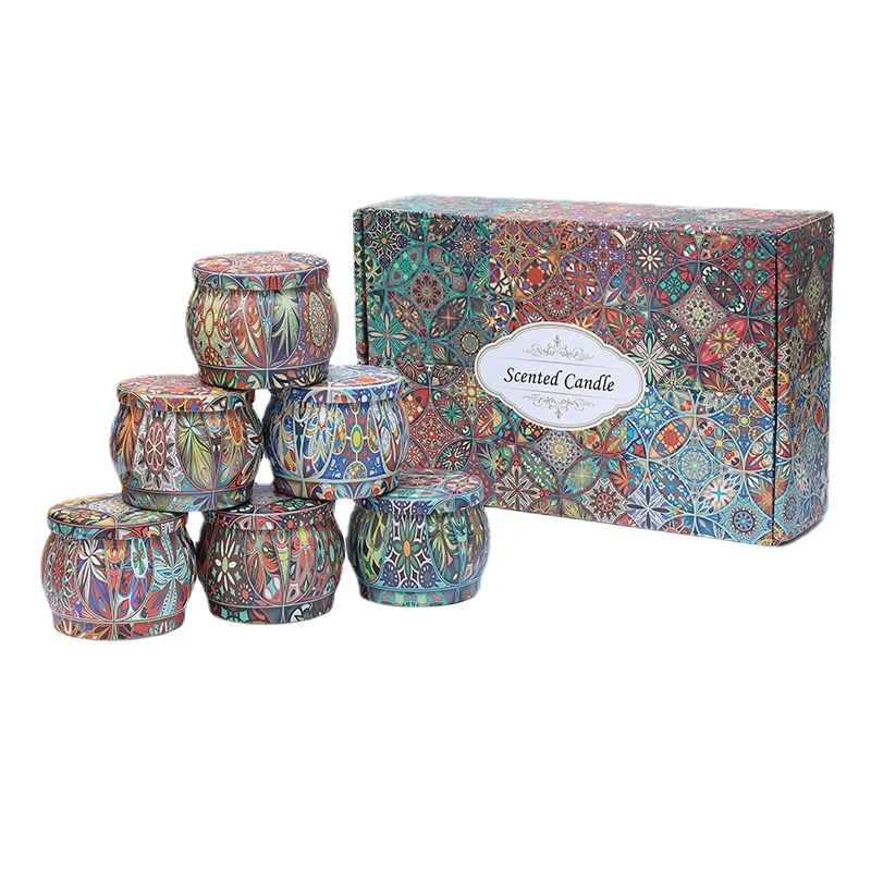 

Aromatherapy Candle Jar Empty Can Creative Fragrance Candle Tin 6 Piece Set Candle Jars DIY Candle Making Accessories for Party