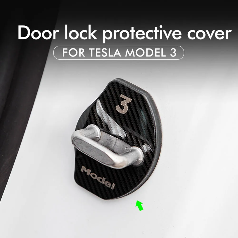 

4 шт., защитная крышка для дверного замка Tesla Model 3 Y