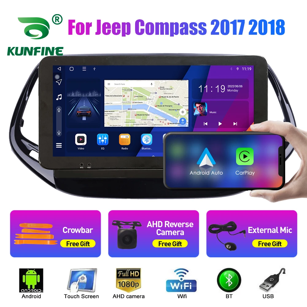 

10.33 Inch Car Radio For Jeep Compass 2017 2018 2Din Android Octa Core Car Stereo DVD GPS Navigation Player QLED Screen Carplay