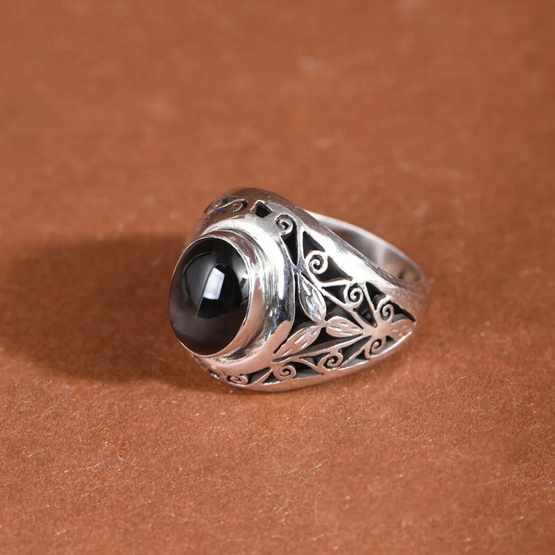 BOCAI S925 кольца-подвески из стерлингового серебра для мужчин ретро вечный