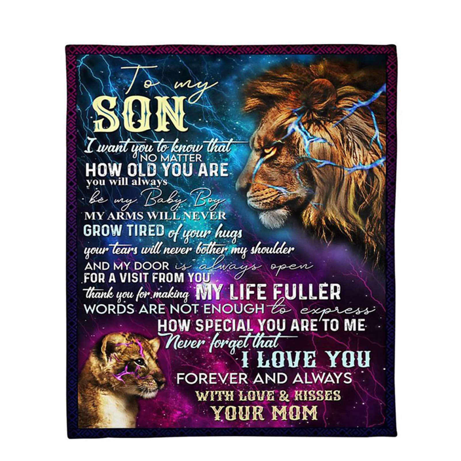 

To My Son Fleece Blanket Super Soft and Excellent Hand Feeling Blanket for Cuddle Season & Holiday Gifts