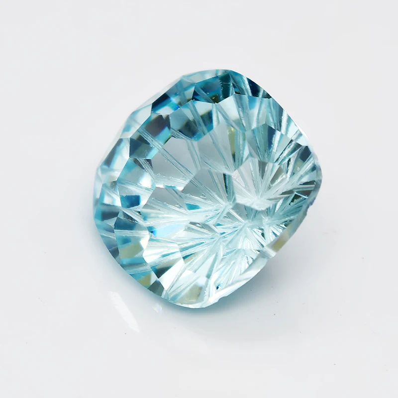 Фото Новый кубический цирконий L-Aquamarine с огранкой «кушон» и пиротехническим эффектом, свободный камень для изготовления ювелирных изделий, цветные синтетические камни №3