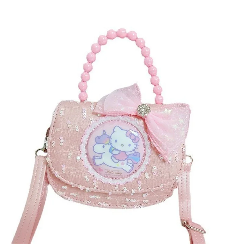 Sanrio Hello Kitty Bag Children's Bags Baby Handbag Light-on Luminous Small Bag Princess Crossbody Bag