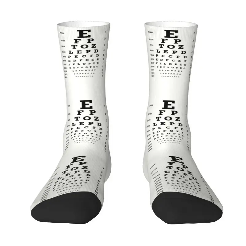 

Optician Glasses Gift Mens Crew Socks Unisex Fun 3D Print Eye Chart Dress Socks