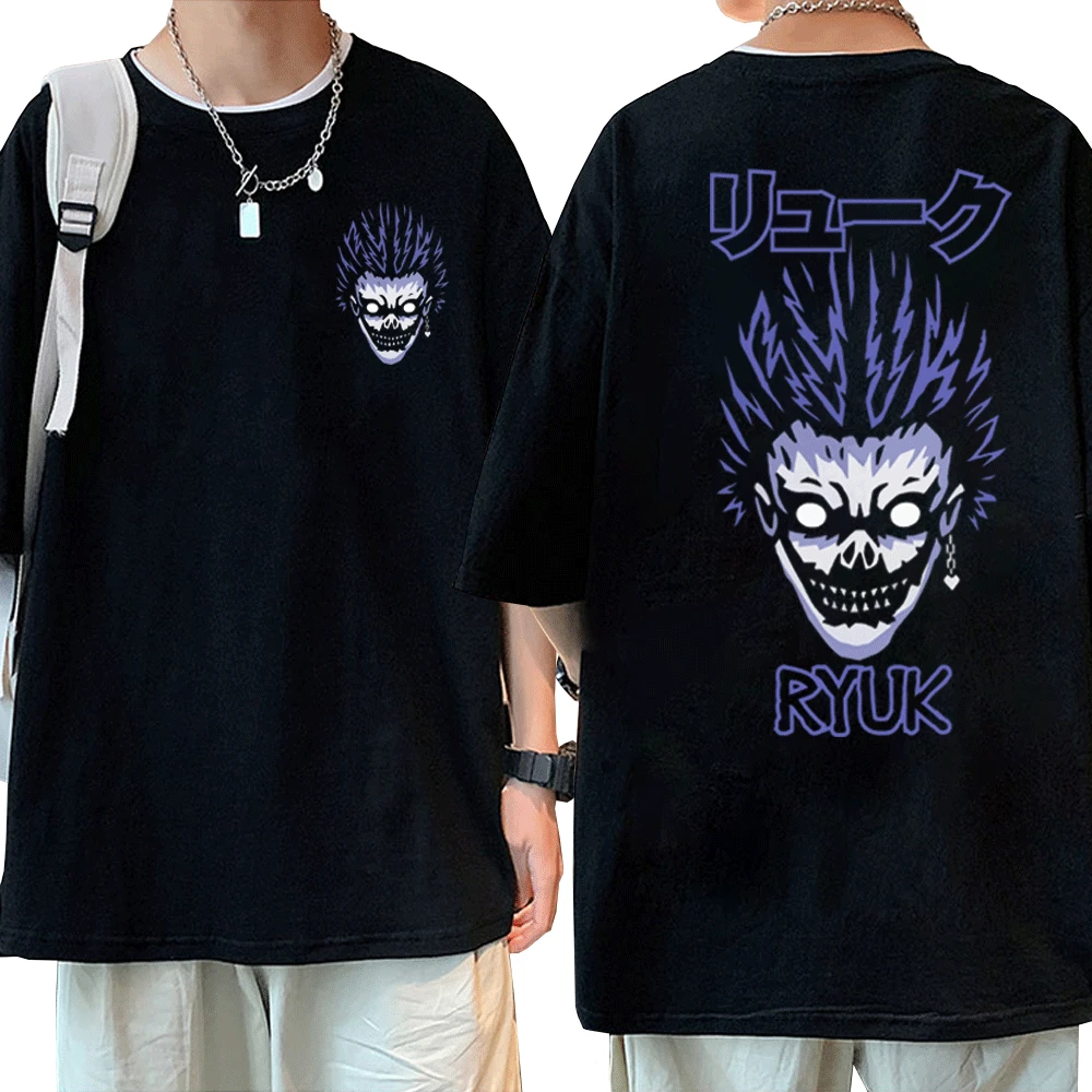 

Novelty Death Note Shinigami Ryuk Anime T Shirt Men Women Summer Black Cool Short Sleeve Tee Shirt Japanese Manga T-shirt Tops