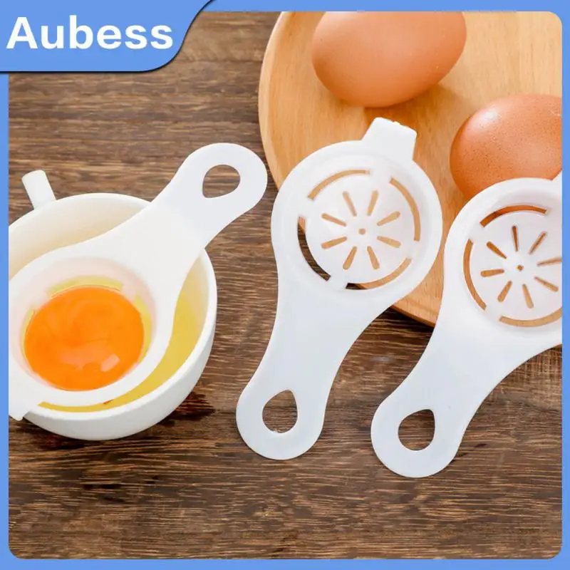 

2/4/5PCS Eggs Tool Kitchen Baking White Egg Spoon Household With Silicone Holder Egg Yolk Protein Separator Kitchen Accessories